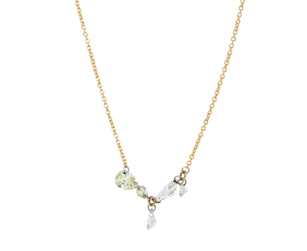 Mixed Shape Diamond Pendant Necklace