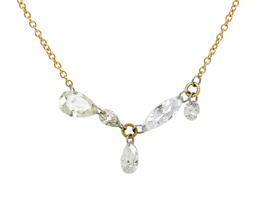 Mixed Shape Diamond Pendant Necklace