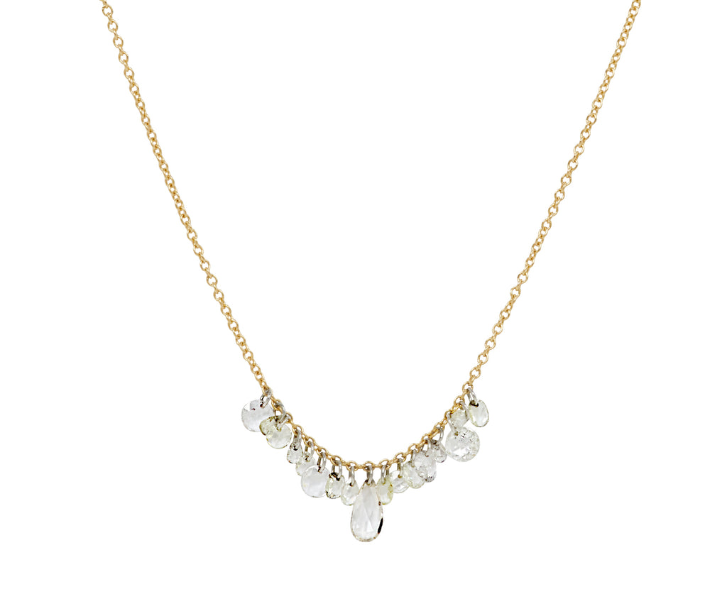 Rose Cut Diamond Cluster Pendant Necklace