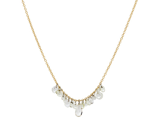Rose Cut Diamond Cluster Pendant Necklace