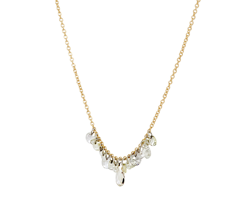 Rose Cut Diamond Cluster Pendant Necklace