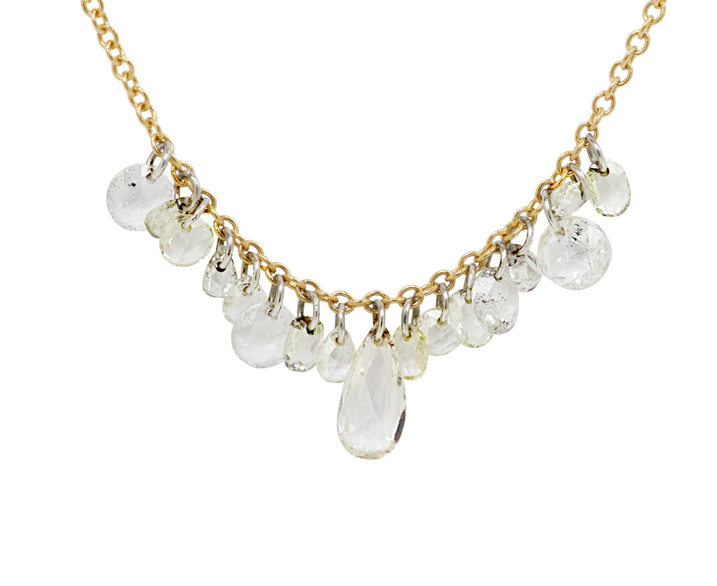 Rose Cut Diamond Cluster Pendant Necklace
