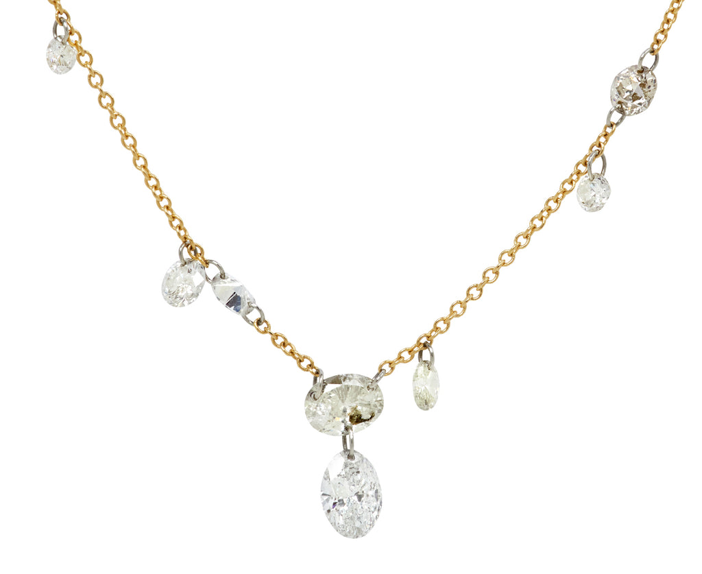 Mixed Round and Oval Diamond Necklace