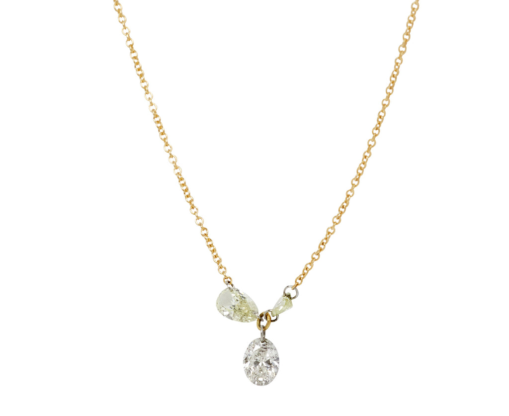 Triple Diamond Pendant Necklace