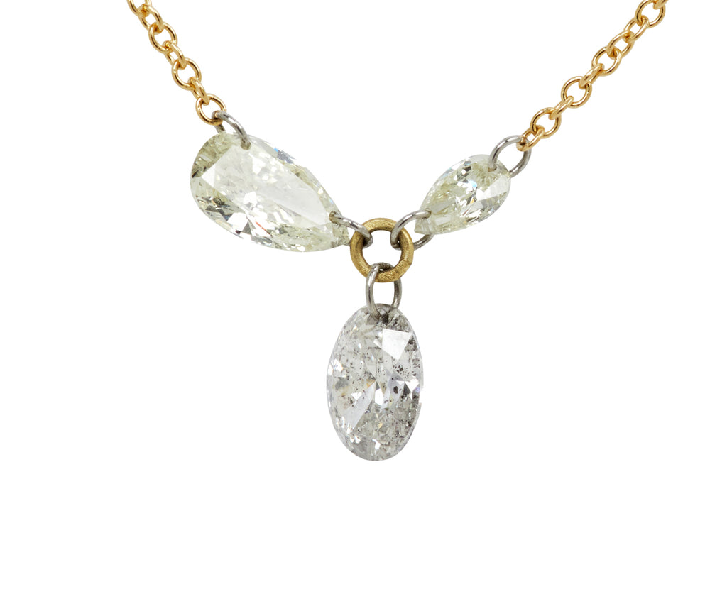 Triple Diamond Pendant Necklace