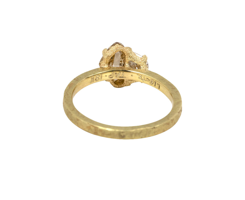 Brown and White Double Half Moon Diamond Solitaire