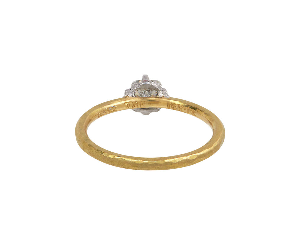 Mixed Metal Cushion Cut Diamond Solitaire