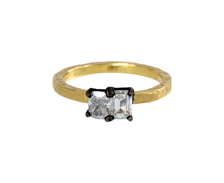 Cushion and Emerald Double Diamond Solitaire - TWISTonline 