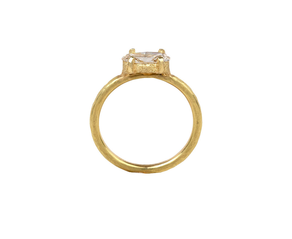 Oval Light Cognac Diamond Solitaire Ring