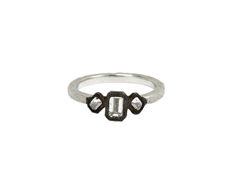 Todd Pownell Emerald Cut Diamond Trio Ring