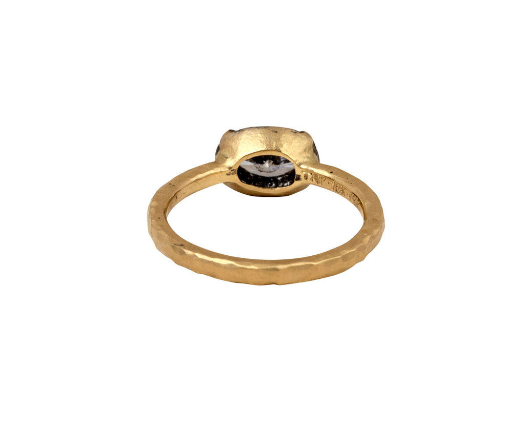 Blackened Halo Diamond Solitaire Ring