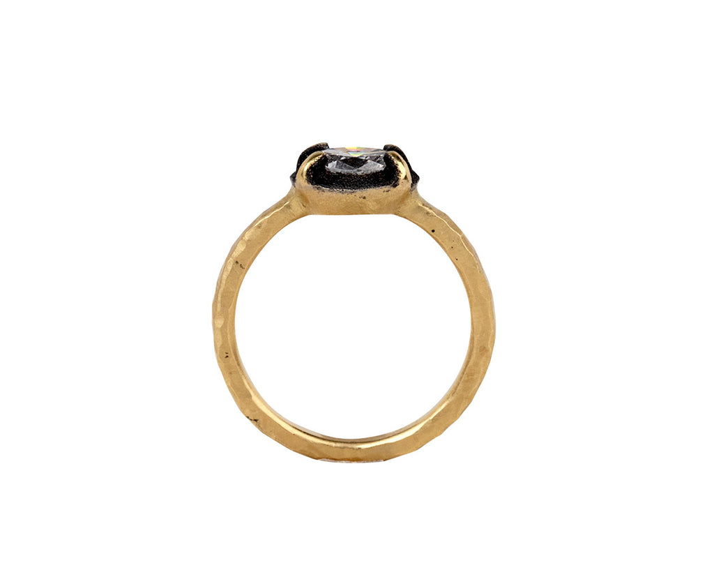 Blackened Halo Diamond Solitaire Ring