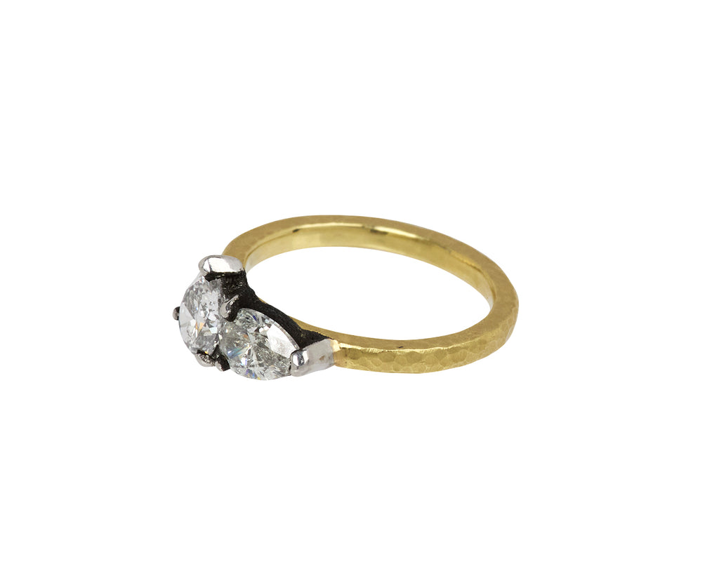 Two Pear Shape Diamond Solitaire Ring