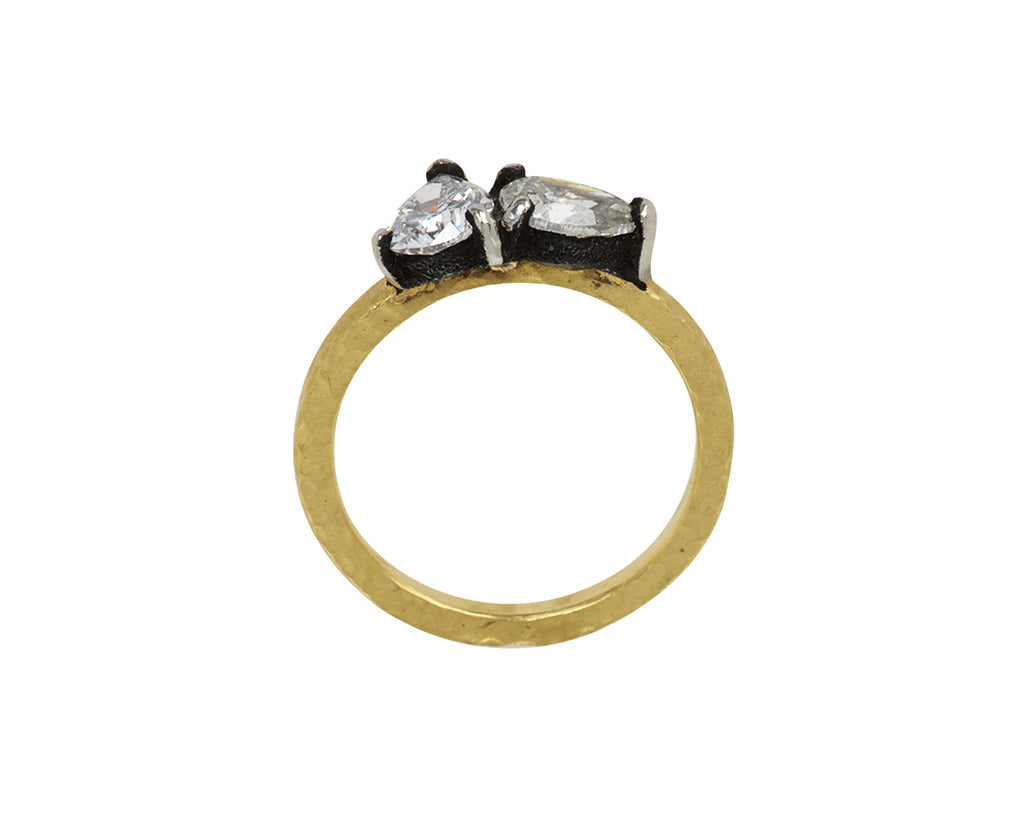 Two Pear Shape Diamond Solitaire Ring