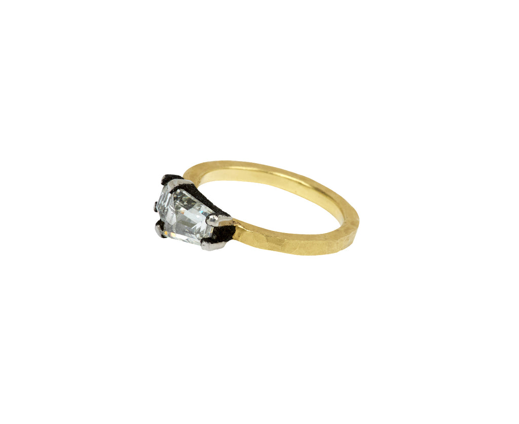 Tapered Step Cut Diamond Solitaire Ring
