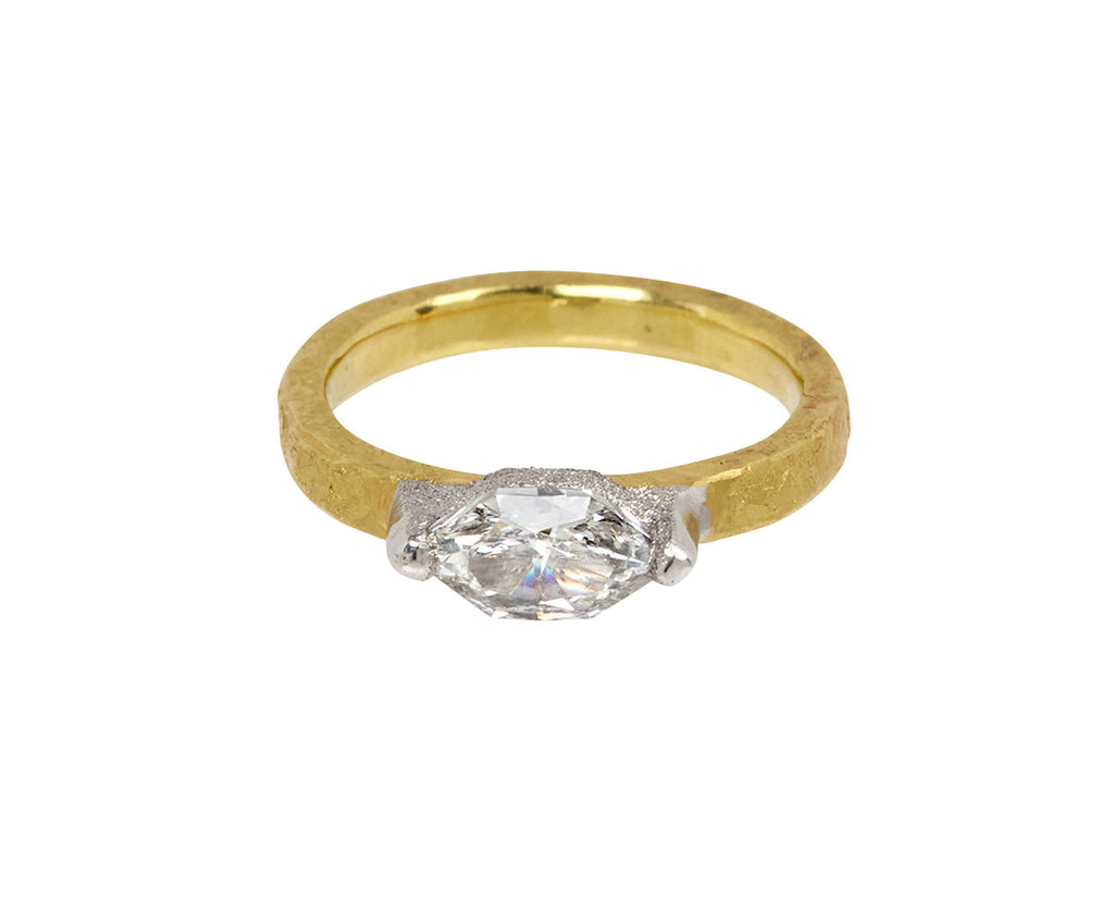 Hexagonal Full Cut Diamond Solitaire Ring - TWISTonline 