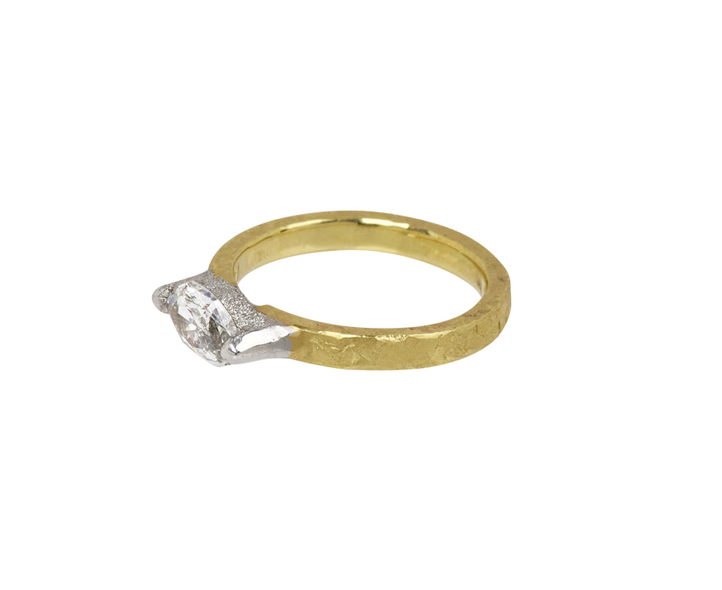 Hexagonal Full Cut Diamond Solitaire Ring
