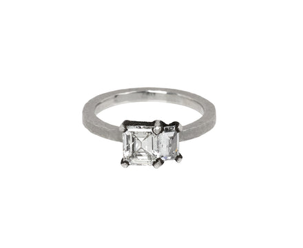Two Emerald Cut Diamond Solitaire Ring