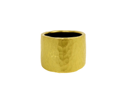 Silver and Gold Tapered Hammered Band