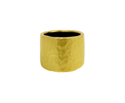 Silver and Gold Tapered Hammered Band