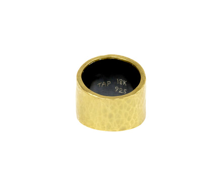 Silver and Gold Tapered Hammered Band