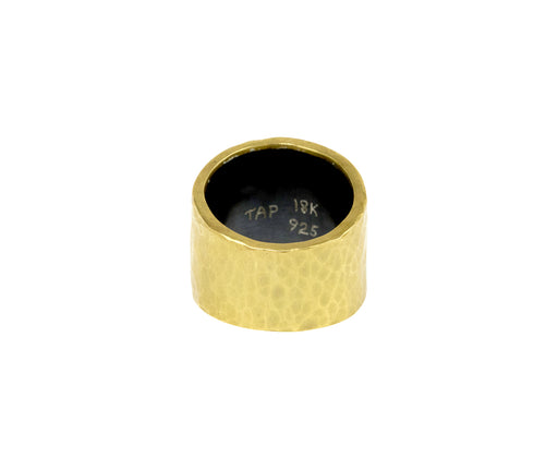 Silver and Gold Tapered Hammered Band