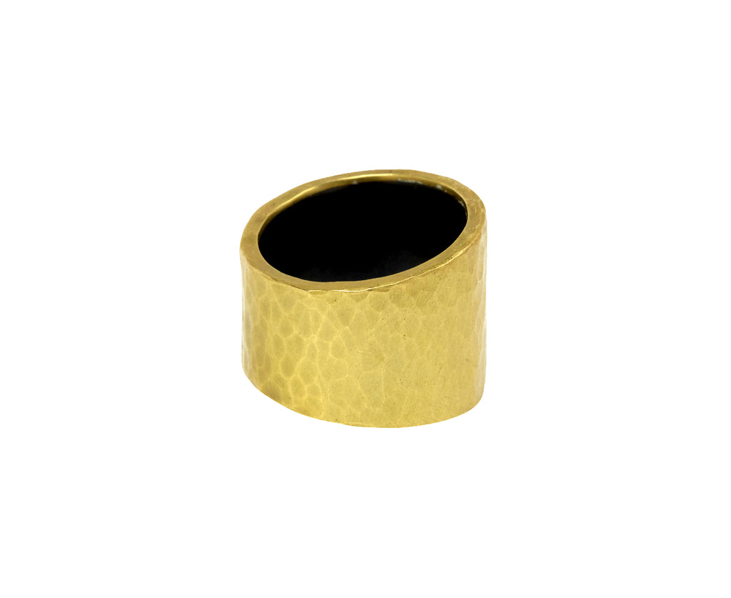 Silver and Gold Tapered Hammered Band