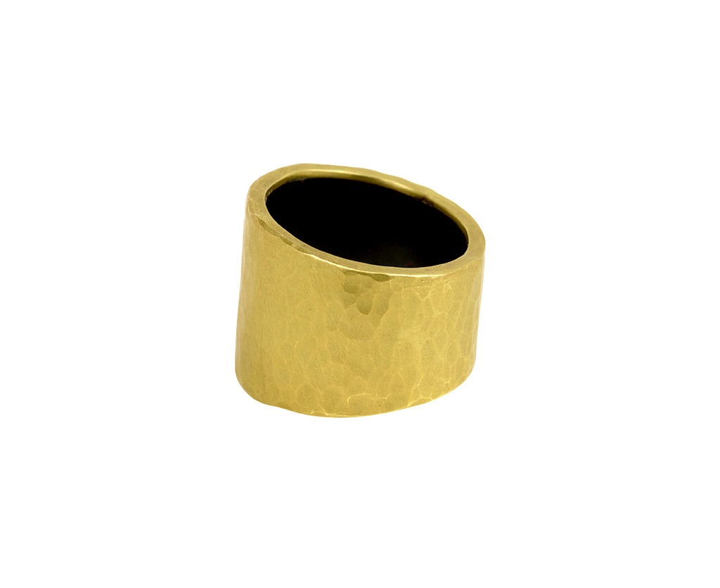 Silver and Gold Tapered Hammered Band