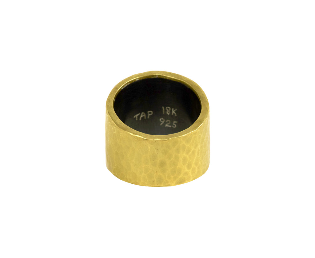 Silver and Gold Tapered Hammered Band