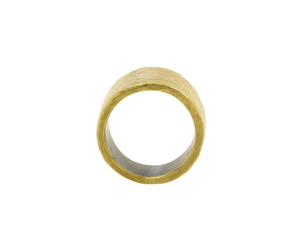 Silver and Gold Tapered Hammered Band