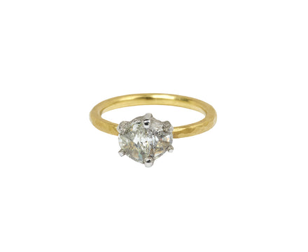 Half Moon Diamond Solitaire Ring