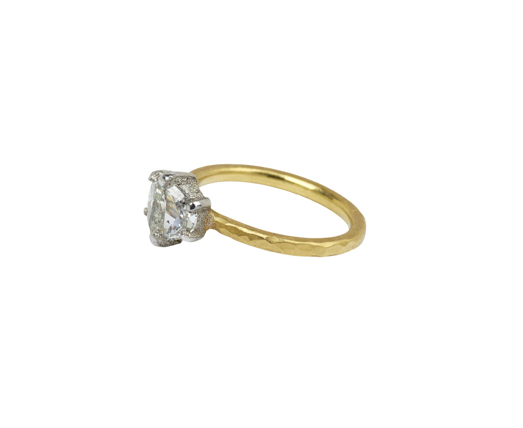 Half Moon Diamond Solitaire Ring
