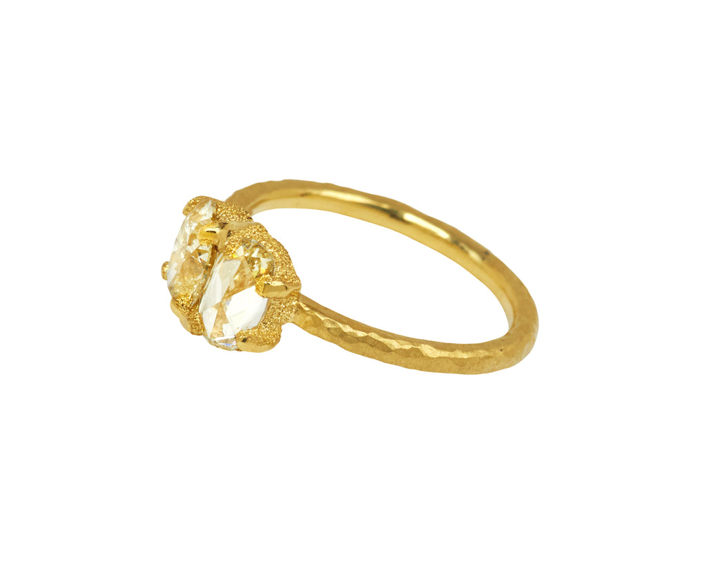 Oval Rose Cut Double Diamond Solitaire - TWISTonline 