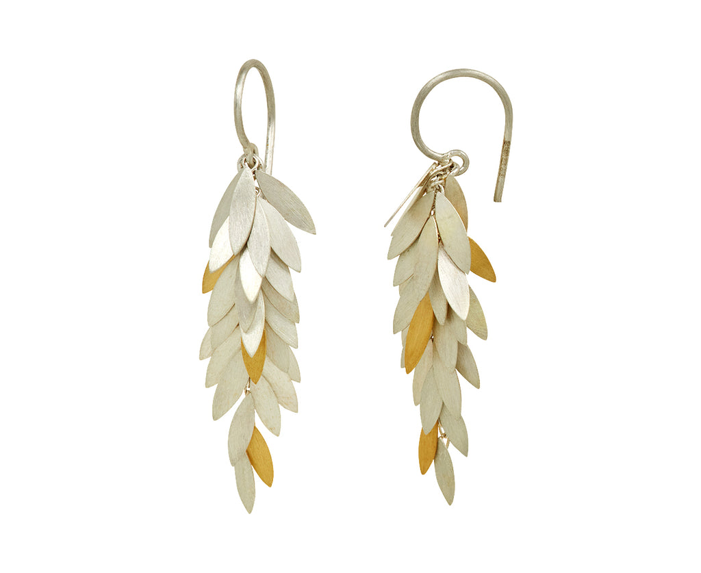Silver and Gold Leaf Drop Earrings - TWISTonline 