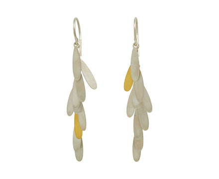 Long Silver and Gold Daisy Earrings - TWISTonline 