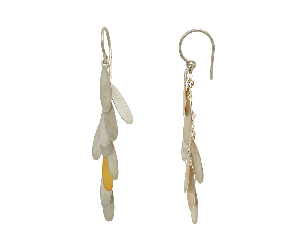 Long Silver and Gold Daisy Earrings - TWISTonline 