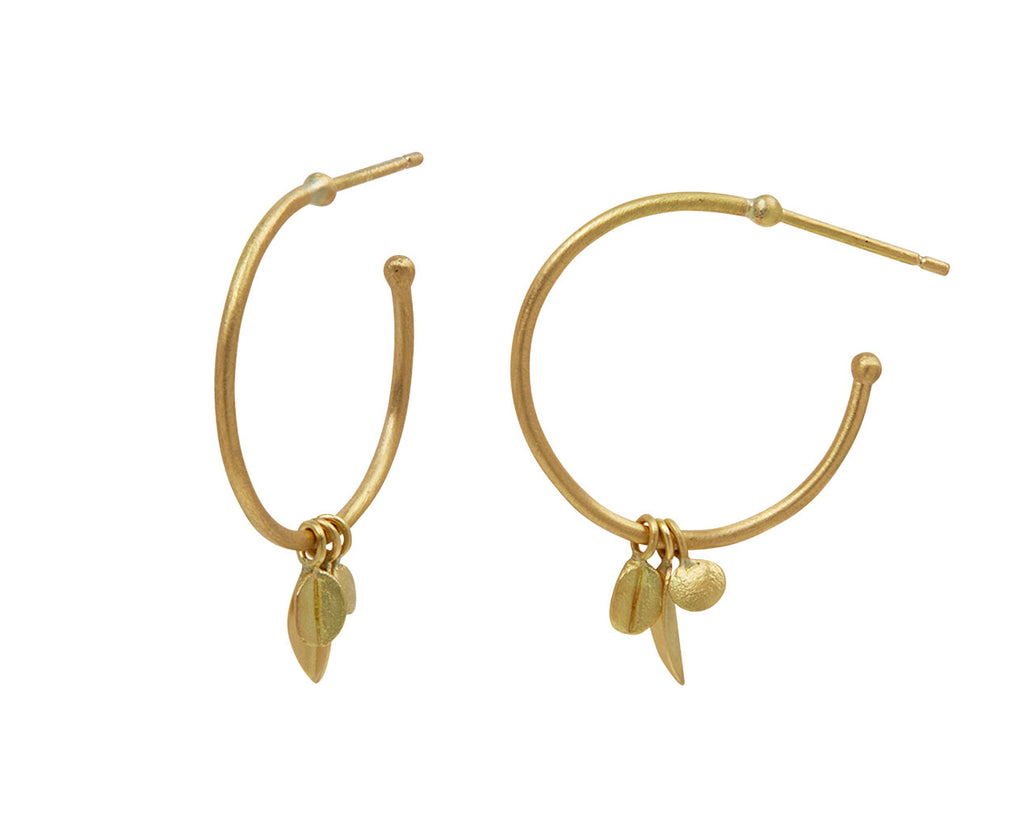 Golden Tiny Meadow Hoop Earrings