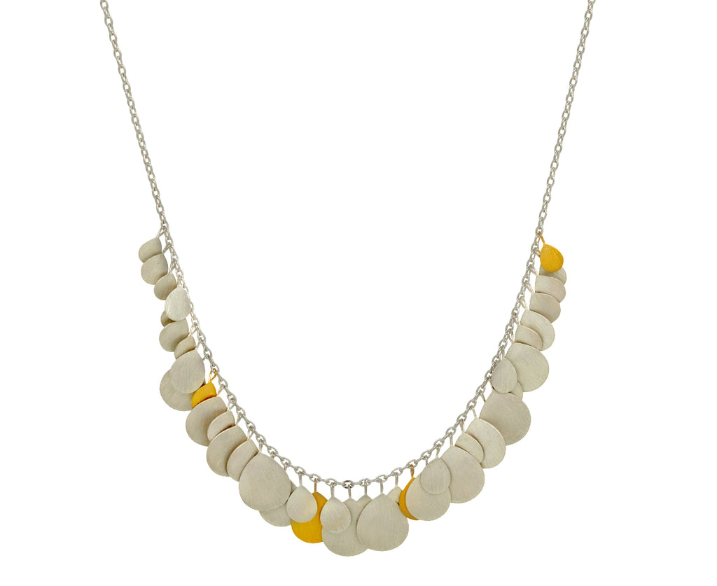 Silver and Gold Petals Arc Necklace - TWISTonline 