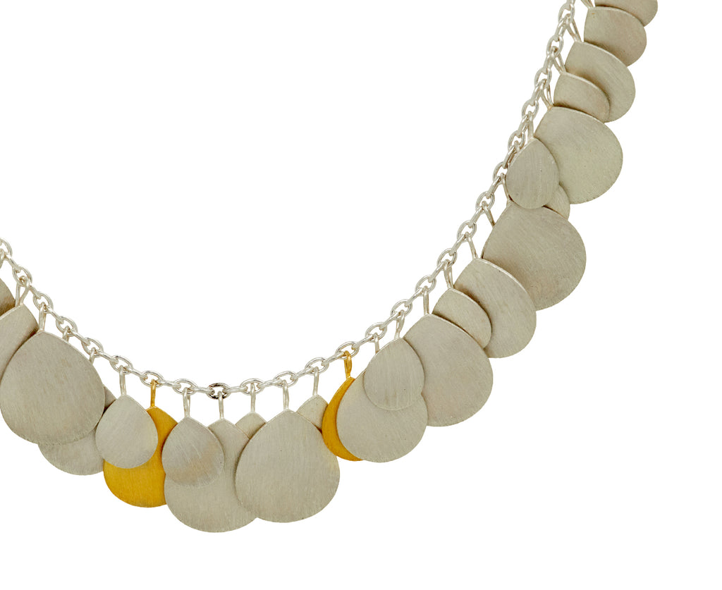 Silver and Gold Petals Arc Necklace - TWISTonline 