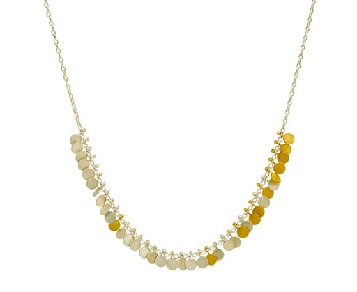 Silver and Gold Tiny Dots Arc Necklace - TWISTonline 