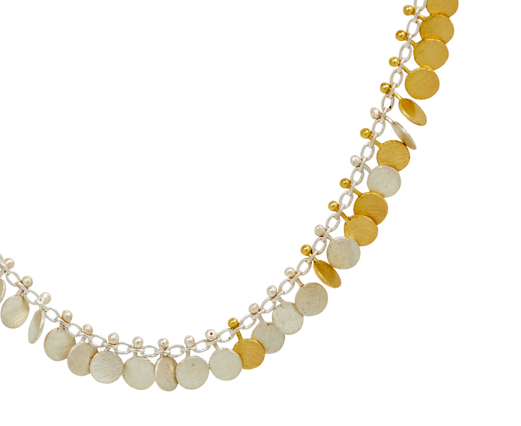 Silver and Gold Tiny Dots Arc Necklace - TWISTonline 