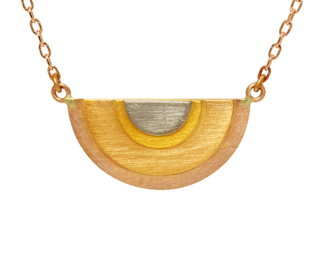 Rainbow Sun Halo Pendant Necklace