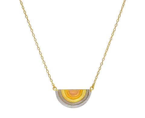 Rainbow Sun Halo Pendant Necklace