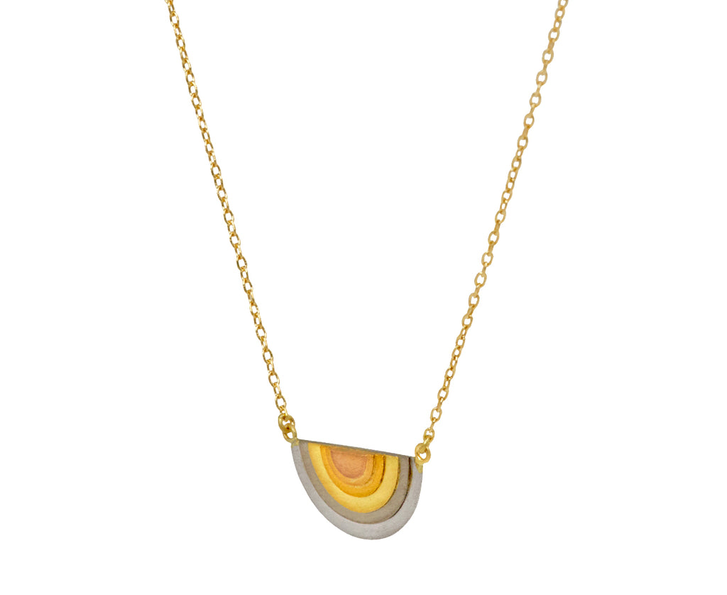 Rainbow Sun Halo Pendant Necklace