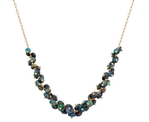 Black Opal Center Spiral Necklace