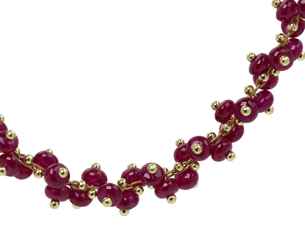 TenThousandThings Ruby Center Spiral Necklace - Closeup