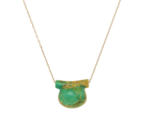 Green Turquoise Etruscan Pendant Necklace