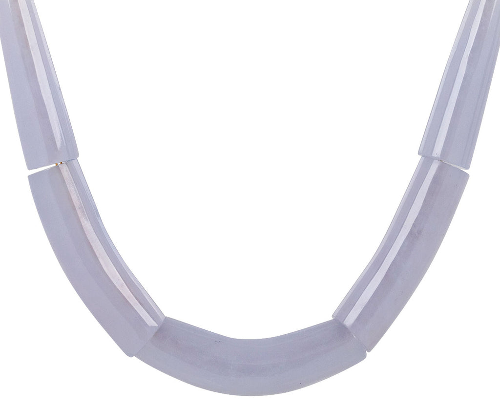 TenThousandThings Chalcedony Cut Stone Line Necklace Close Up