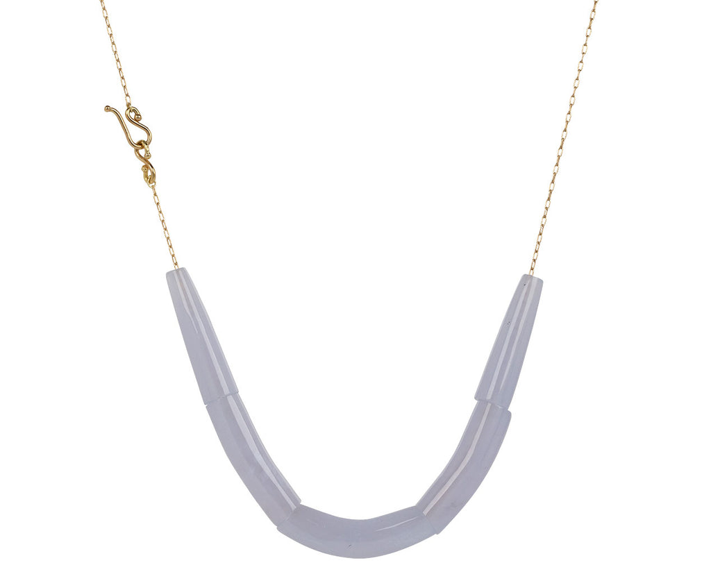 TenThousandThings Chalcedony Cut Stone Line Necklace Beads and Clasp