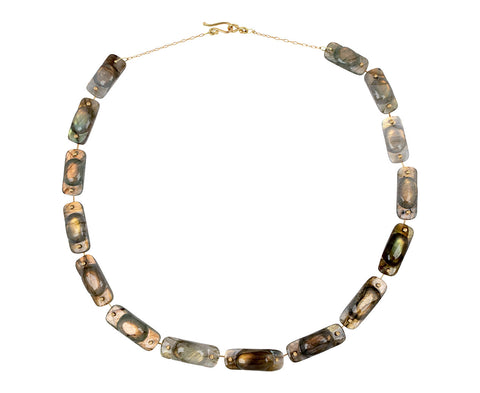 Labradorite Stone Tiles Necklace